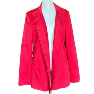 J Jill Red Button‎ Front Jacket Sz M